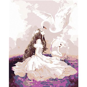 Malování podle čísel - Dívka a labuť (HRAmal00769nad)