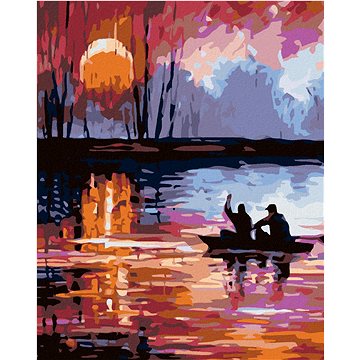 Malování podle čísel - Západ slunce na jezeře (HRAmal01087nad)