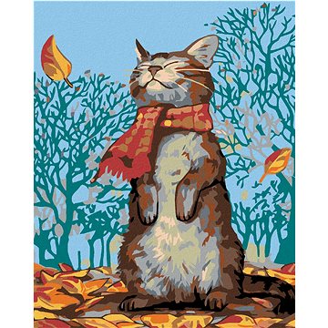 Malování podle čísel - Kočka a podzimní počasí (HRAmal01099nad)