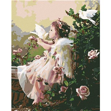Malování podle čísel - Anděl v růžích (HRAmal01145nad)