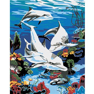 Malování podle čísel - Delfíni v moři (HRAmal01147nad)