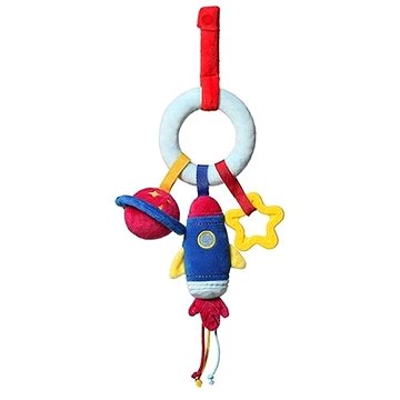 BabyOno Závěsná edukační hračka na kočárek COSMOS, modrá/červená (5901435413913)
