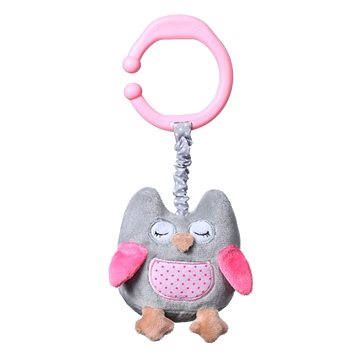 BabyOno Závěsná hračka s vibrací Owl Sophia - růžová (5901435409480)