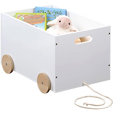 kesper Box na hračky s kolečky, bílý 50 × 35 × 30 cm (4000270177149)