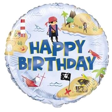 Balón foliový pirát - happy birthday - narozeniny - 45 cm (U78427)