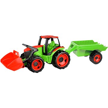 Lena Traktor se lžící a s vozíkem, červeno zelený (2136)