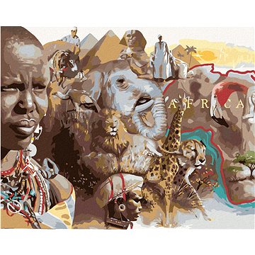 Zuty - Malování podle čísel - AFRIKA (D. RUSTY RUST), 80x100 cm, vypnuté plátno na rám (HRAmmb02685nad)