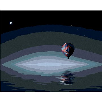 Zuty - Malování podle čísel - HORKOVZDUŠNÝ BALON NAD OCEÁNEM, 80x100 cm, vypnuté plátno na rám (HRAmmb09519nad)