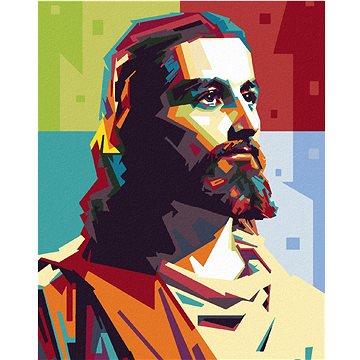Zuty - Malování podle čísel - BAREVNÝ JEŽÍŠ, 80x100 cm, vypnuté plátno na rám (HRAmmb11789nad)