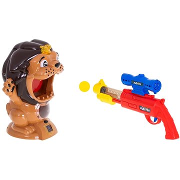 KIK Pistole na pěnové míčky s terčem ve tvaru lva (34036)