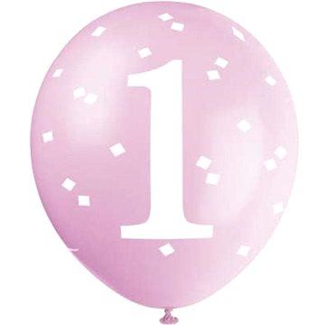 Balónky 1. Narozeniny holka - 5 ks - 30 cm - růžové (11179749157)