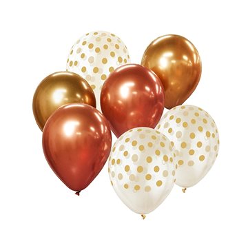 Sada latexových balónků - chromovaná růžovozlatá / rosegold 7 ks, 30 cm (5902973140385)