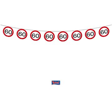 Girlanda narozeniny dopravní značka 60, 12m (8714572051859)