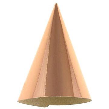 Papírové kloboučky metalické růžovozlaté - rosegold - 6 ks - 16 cm (5902973128444)