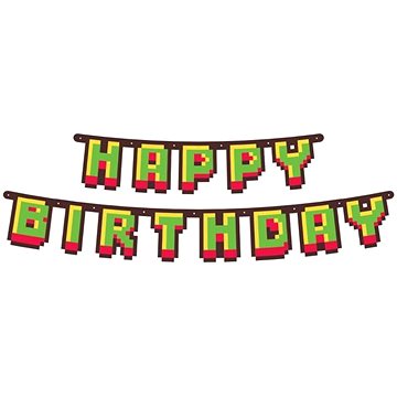 Girlanda - happy birthday - narozeniny - minecraft - 160cm (5902973140323)