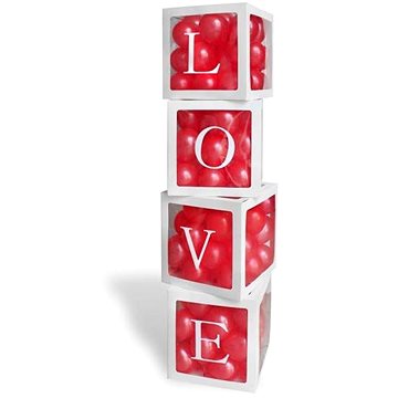Dekorativní boxy na balónky love - valentýn - 4 ks (5902973129205)