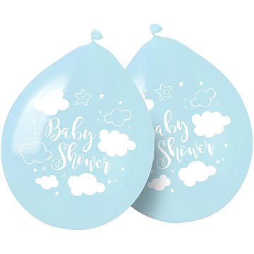 Nafukovací balónky, 30cm, narození chlapečka "Baby Shower", modrá, 8 ks (8714572653558)