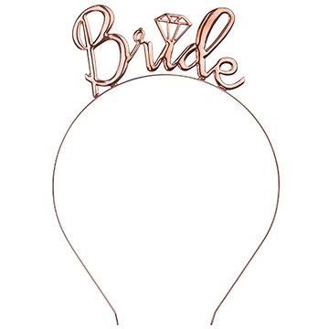 Párty kovová čelenka Bride, zlato-růžová 