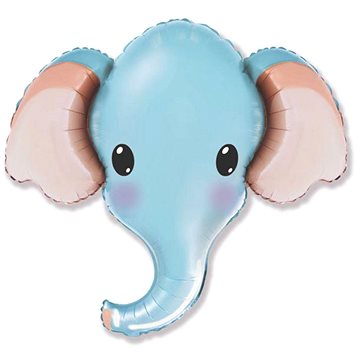 Fóliový balónek slon - modrý - safari - 81cm (8435102311754)