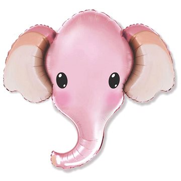 Fóliový balónek slon - růžový - safari - 81cm (8435102311761)