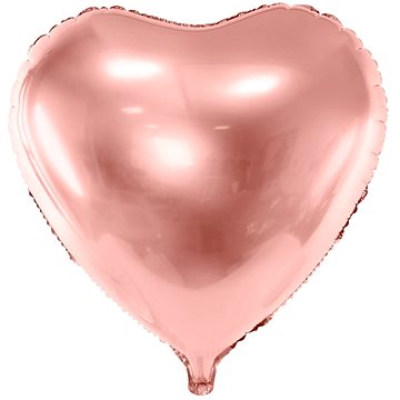 Balón foliový 45 cm srdce růžovo zlaté - rose gold - valentýn / svatba (8435102306095)