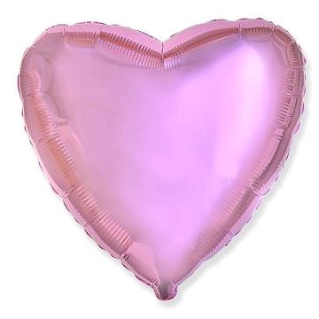 Balón foliový 45 cm srdce světle růžové metalické - valentýn / svatba (8435102306118)