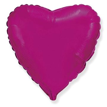Balón foliový 45 cm srdce tmavě růžové fuchsie - valentýn / svatba (8435102306613)