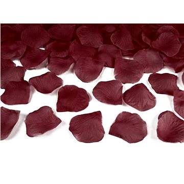 Okvětní lístky růží textilní - tmavě červené / bordó 100 ks (5901157427137)