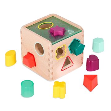 B-Toys Kostka dřevěná s vkládacími tvary Wonder Cube (062243422384)