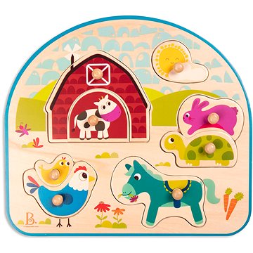 B-Toys Puzzle dřevěné s úchyty Farma (062243422353)