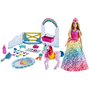 Barbie princezna a duhový jednorožec herní set (0887961914061)