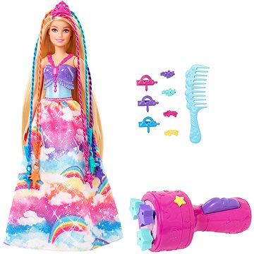 Barbie princezna s barevnými vlasy herní set (0887961914054)