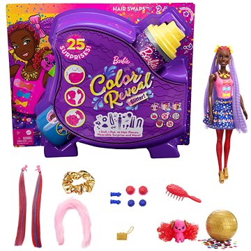 Barbie Color Reveal vlasy herní set - fialové vlasy (887961988260)