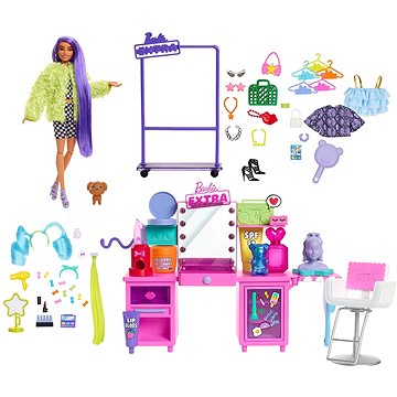 Barbie extra šatník s panenkou herní set (0887961973297)