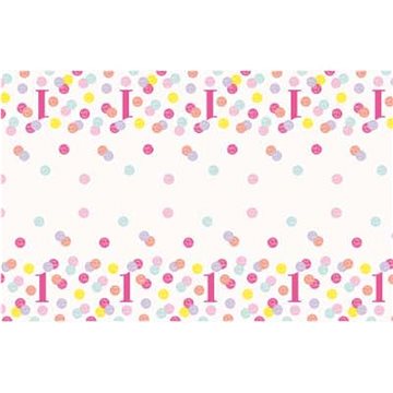 Ubrus 1. Narozeniny růžový s puntíky - holka - 137 x 213 cm - happy birthday (11179732838)