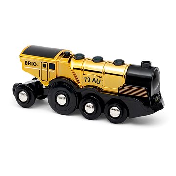 Brio World 33630 Mohutná zlatá akční lokomotiva na baterie (7312350336306)