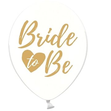 Nafukovací balóny, 30cm, Bride To be, průhledný se zlatým nápisem, 6 ks (5902230764347)