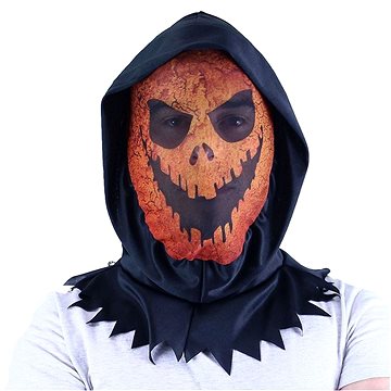 Maska dýně - pumpkin oranžová textilní - halloween (8590687197220)