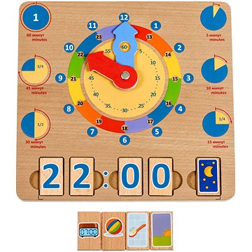 Lucy & Leo 184 Učíme se hodiny - dřevěná naučná hrací deska (4897059891835)