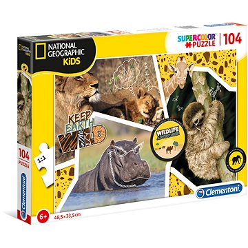 Puzzle 104 National Geo Kids - volně žijící zvířata (8005125271436)