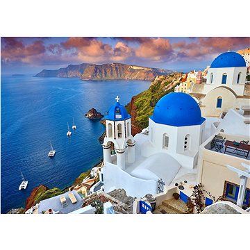 Enjoy Santorini - Výhled na lodě, Řecko 1000 dílků (1086)