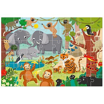Ludattica Obří podlahové puzzle, Veselá džungle, 48 dílků (74853)