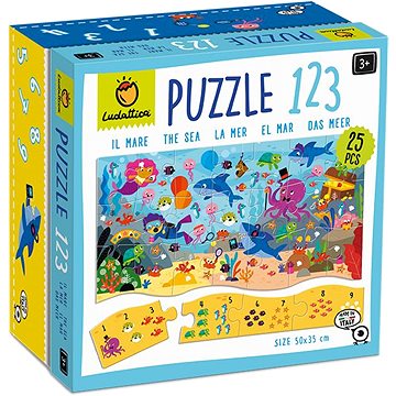 Ludattica Puzzle 123, nauč se počítat, Moře, 25 dílků (22570)