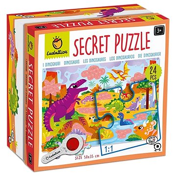 Ludattica Secret Puzzle s lupou, Dinosauři, 24 dílků (21863)