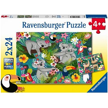 Ravensburger puzzle 051830 Koaly a lenochodi 2x24 dílků (4005556051830)
