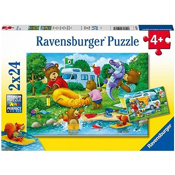 Ravensburger puzzle 052479 Medvědí rodina kempuje 2x24 dílků (4005556052479)