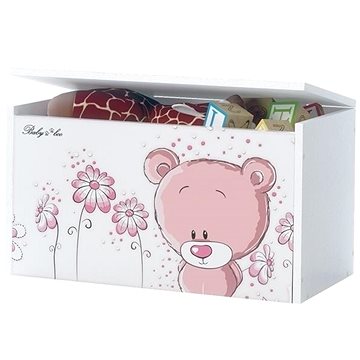 BabyBoo Box na hračky, Medvídek STYDLÍN růžový (82095)