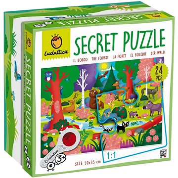 Ludattica - Secret Puzzle s lupou, Lesní zvířátka (21900)