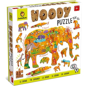 Ludattica Woody Savana, dřevěné puzzle, 48 dílků (21276)