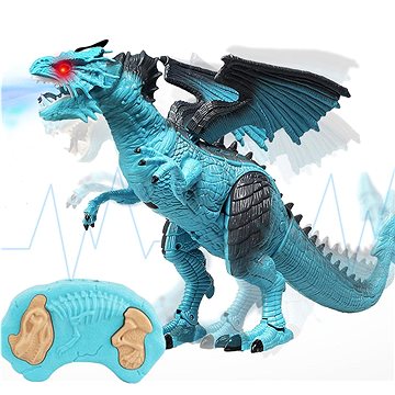 IKONKA RC dinosaurus ovládaný drak - chodí řve dýchá páru 41 cm (ikonka_KX9993)